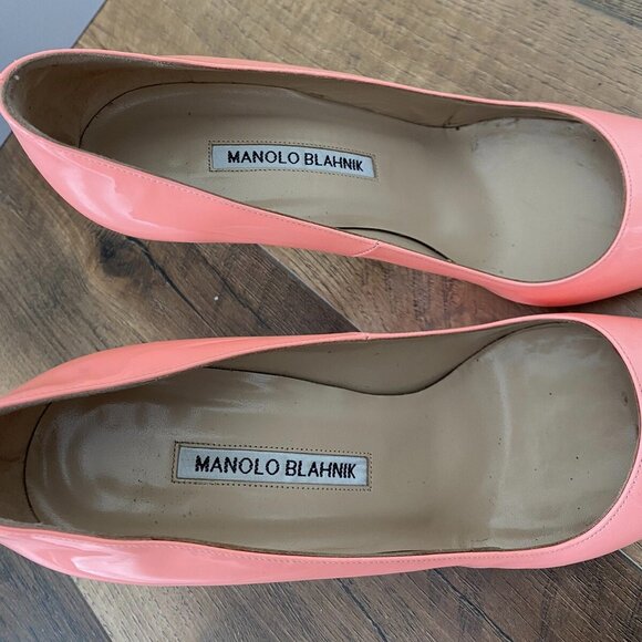 MANOLO BLAHNIK BB CORAL PATENT LEATHER PUMP Heels - Picture 2 of 6